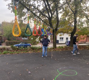 Montage der Slackline 